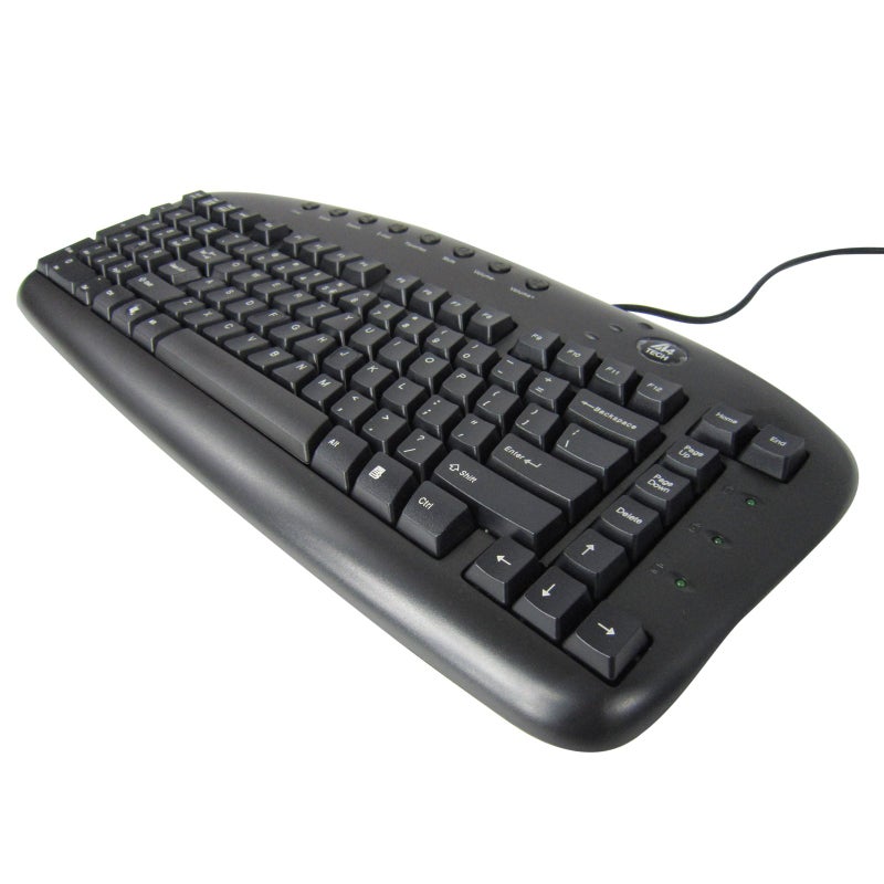 A4tech Ergonomic Left Handed Keyboard for Business/Accounting - 8 Multimedia Hotkeys - Eliminates RSI and Carpal Tunnel - Patented Natural_Reduce Back and Shoulder Strain to Improve Posture - Image 1